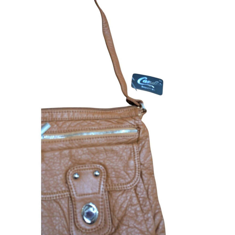 Brown Crossbody Purse Faux Leather Small Shoulder Bag Multi Pocket Handbag - Picture 3 of 5